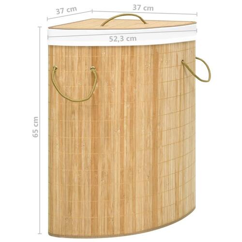 Hjørnevasketøjskurv 60 l bambus