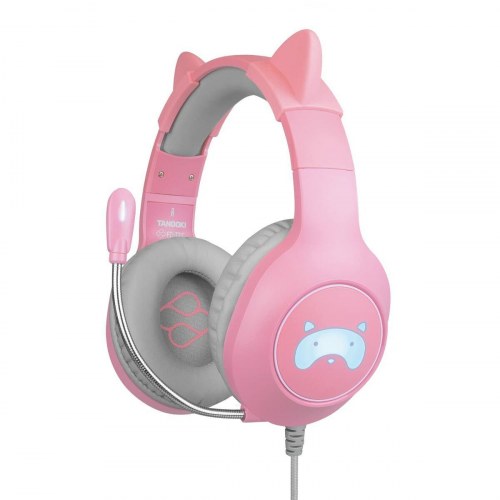 Gaming headset med mikrofon FR-TEC Tanooki - pink, LED, 3,5 mm