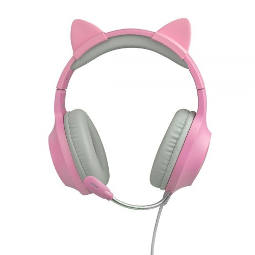Gaming headset med mikrofon FR-TEC Tanooki - pink, LED, 3,5 mm