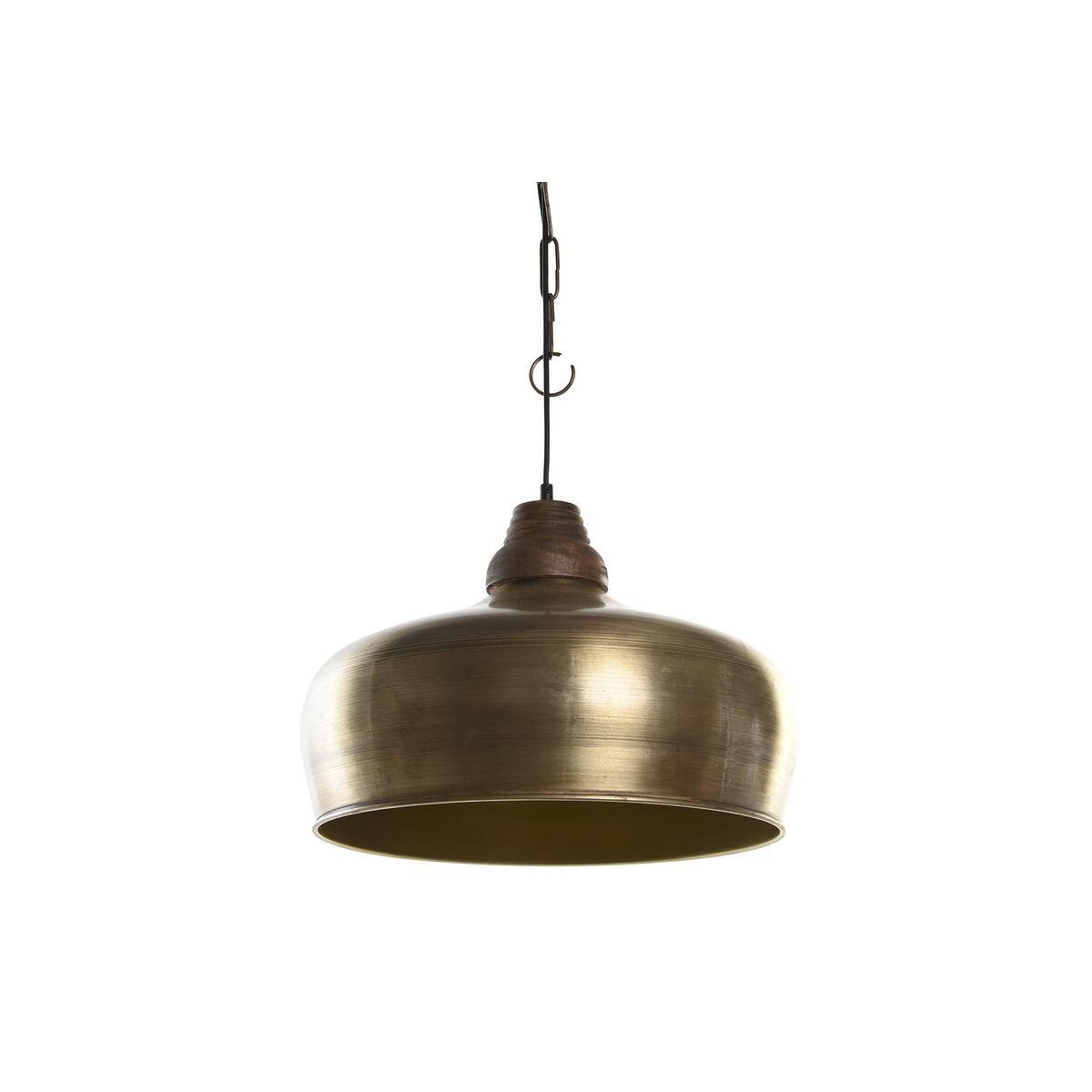 Loftslampe 42 X 42 X 33 Cm Gylden Metal Træ 50 W