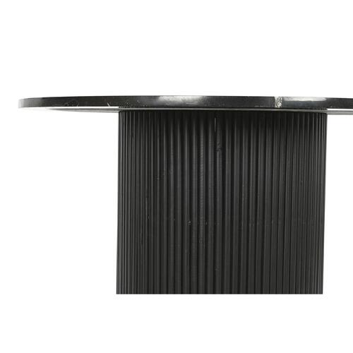 Sofabord i træ og marmor, sort - 80 × 80 × 42 cm