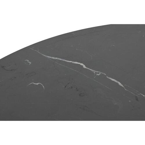 Sofabord i træ og marmor, sort - 80 × 80 × 42 cm