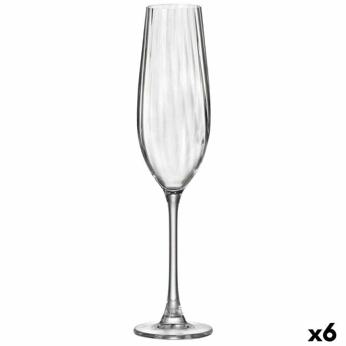 Bohemia Crystal Optic champagneglas, gennemsigtig, 260 ml - 6 stk.