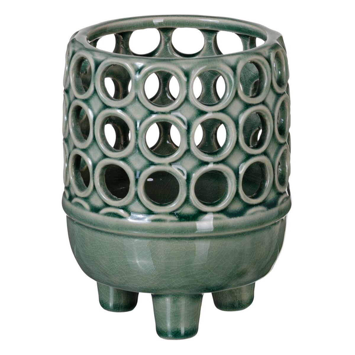 Vase 12,5 x 12,5 x 15,5 cm Keramik Grøn
