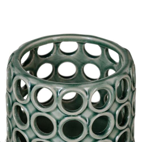 Vase 12,5 x 12,5 x 15,5 cm Keramik Grøn