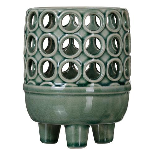 Vase 12,5 x 12,5 x 15,5 cm Keramik Grøn