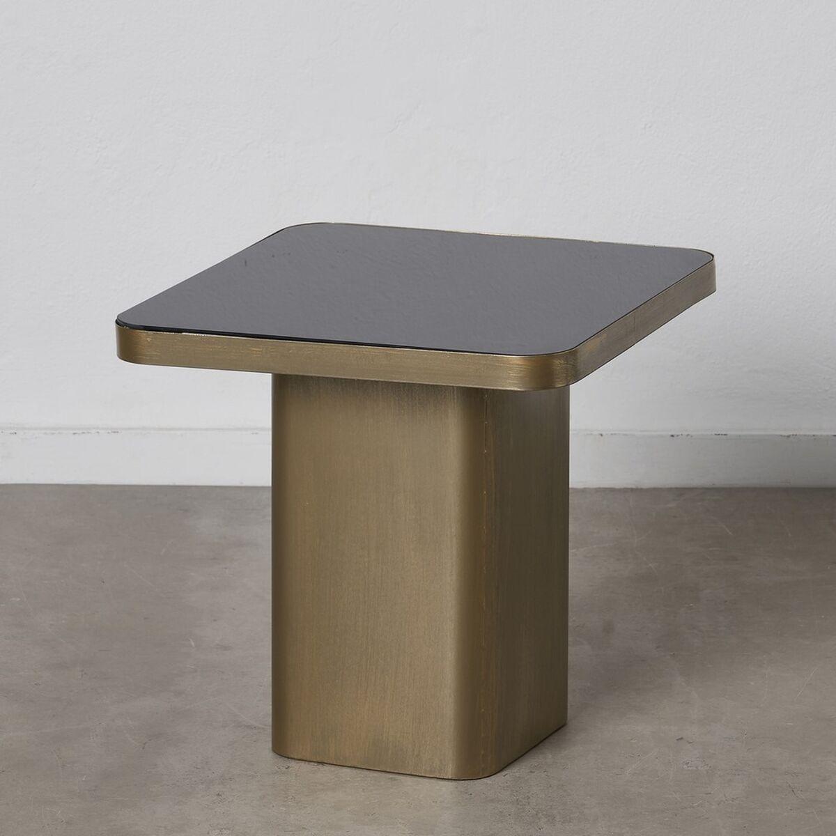 Sofabord 50 5 X 50 5 X 51 Cm Krystal Sort Gylden Metal