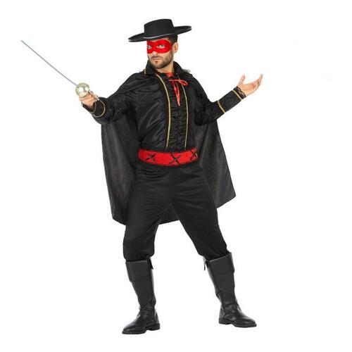 Kostume til voksne Maskeret ridder Sort Superhelt (4 Dele) (4 stk) XL