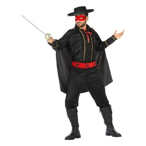 Kostume til voksne Maskeret ridder Sort Superhelt (4 Dele) (4 stk) XL