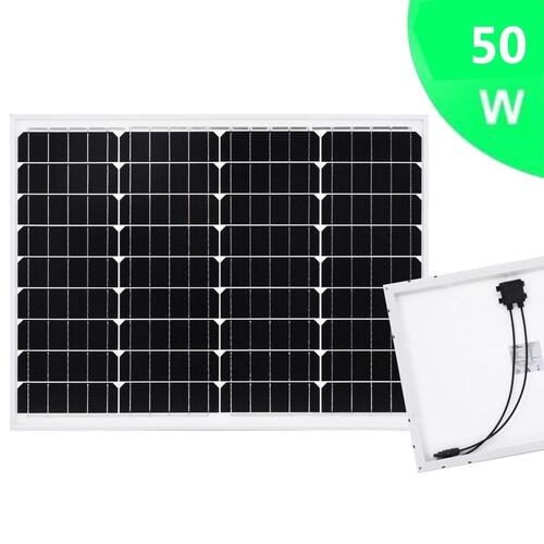 Solcellepanel 50 W aluminium og sikkerhedsglas