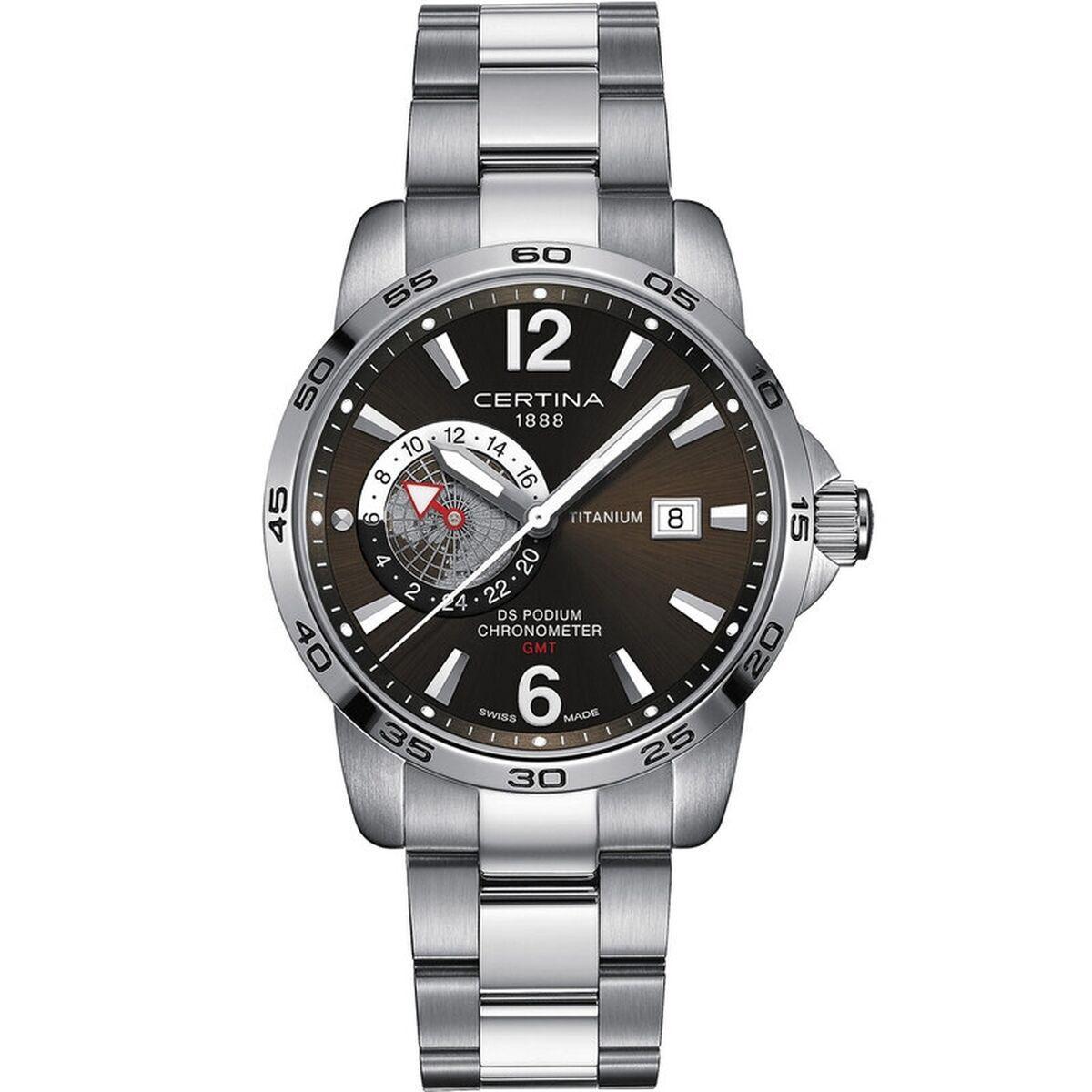Herreur Certina DS PODIUM GMT AUTOMATIC GREY TITANIUM COSC (CONTRôLE OFFICIEL SUISSE DES CHRONOMèTRES) (Ø 41 mm)