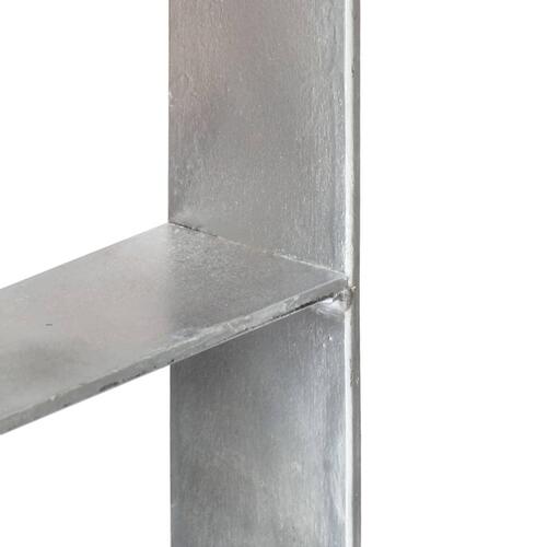 Hegnspløkker 2 stk. 8x6x60 cm galvaniseret stål sølvfarvet