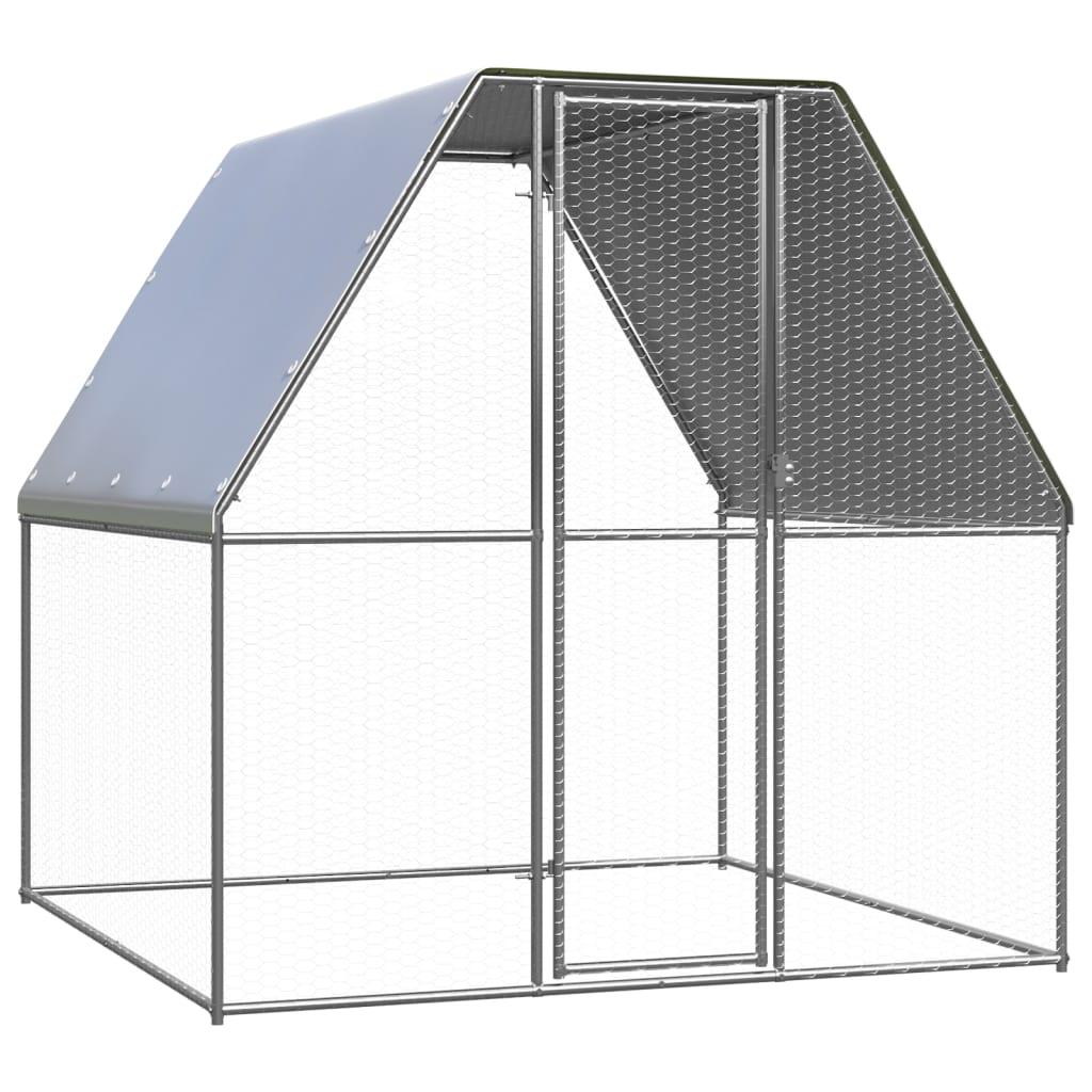 Udendørs hønsebur 2x2x2 m galvaniseret stål