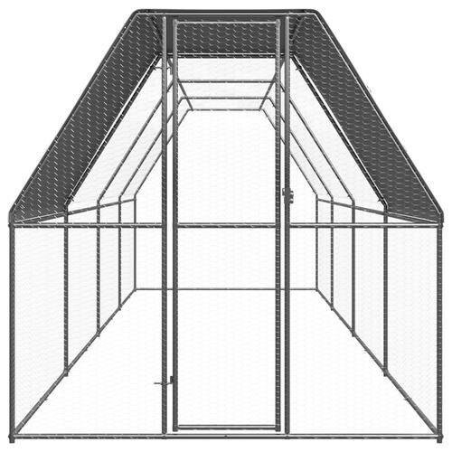 Udendørs hønsegård 2x8x2 m galvaniseret stål