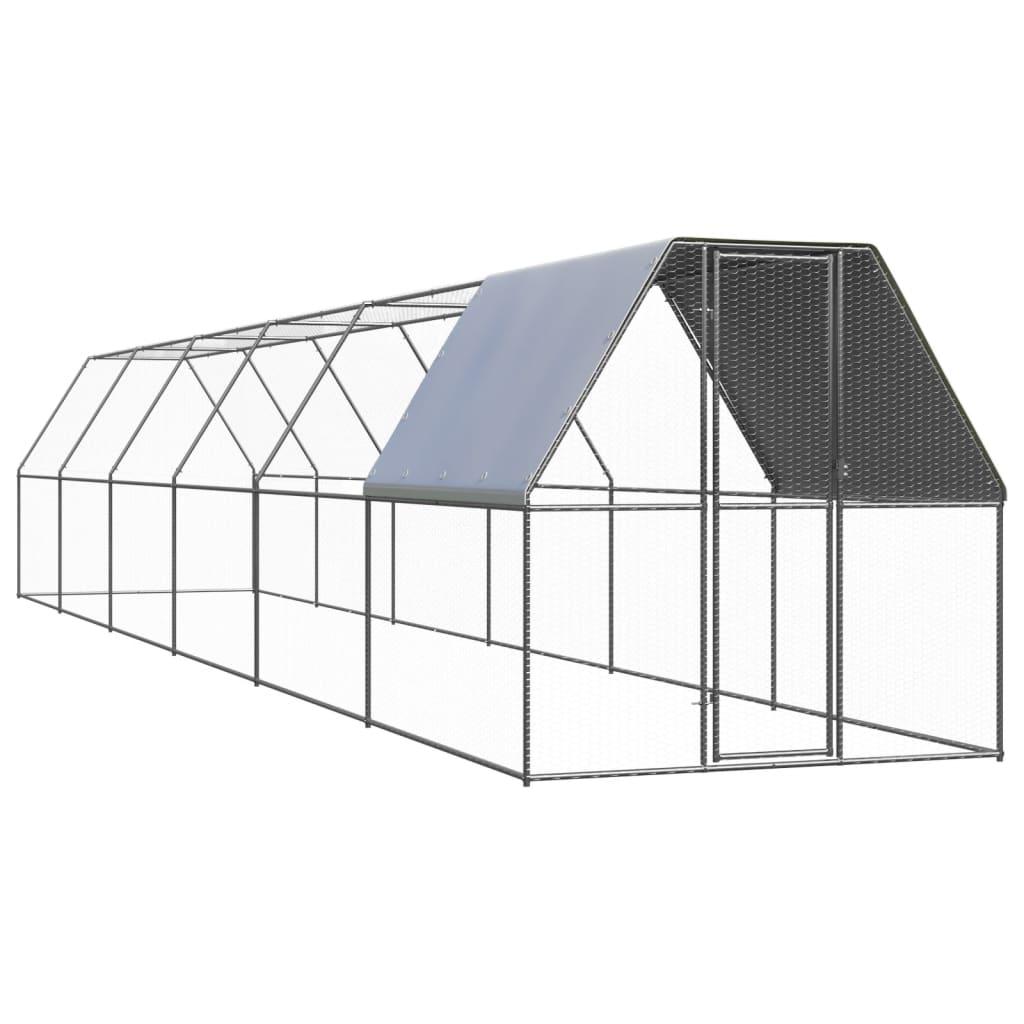 Udendørs hønsegård 2x12x2 cm galvaniseret stål