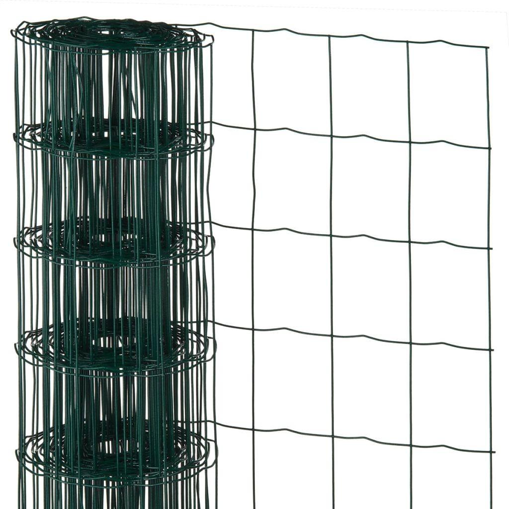 rektangulær trådnet 0,6 x 10 m plastbelagt stål grøn