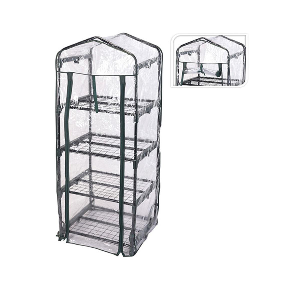 Progarden drivhus med hylder - PVC og stål, 50 × 45 × 130 cm