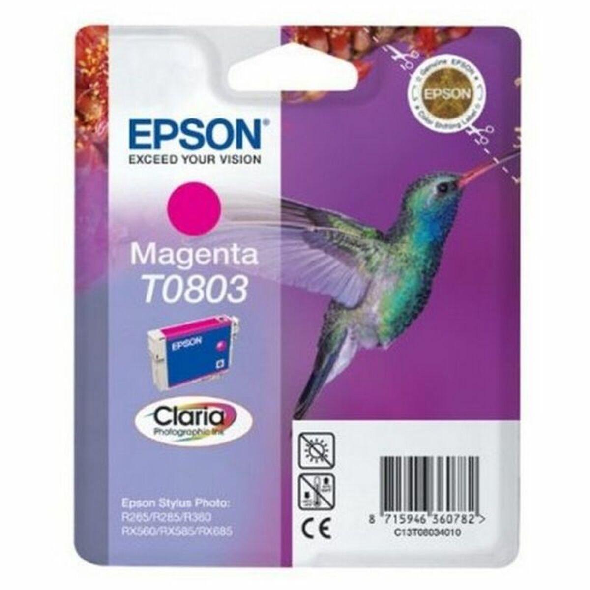 Se Epson T0803 M Magenta kompatibel blækpatron (13,5 ml) C13T08034011 hos Boligcenter.dk