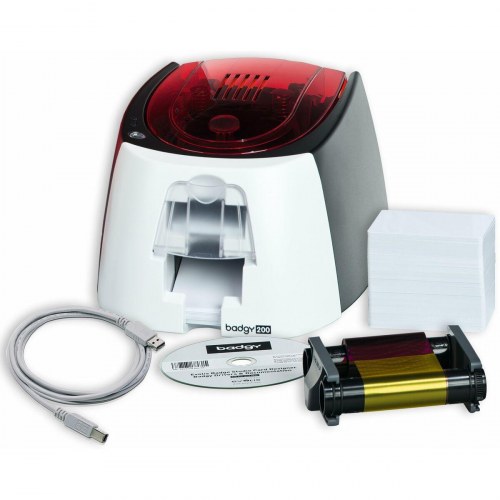 Evolis Badgy200 termisk etiketprinter - Rød