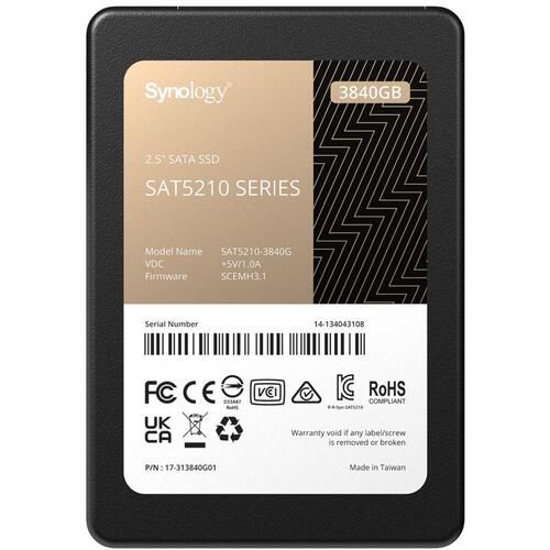 Harddisk Synology SAT5210-3840G 3,84 TB Tilbehør 3,84 TB SATA 2,5"