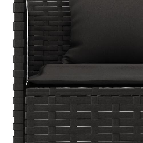 L-formet havesofa med hynder polyrattan sort