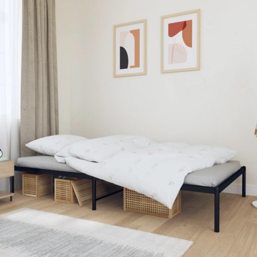 Sengeramme i metal - 107 x 203 cm, sort