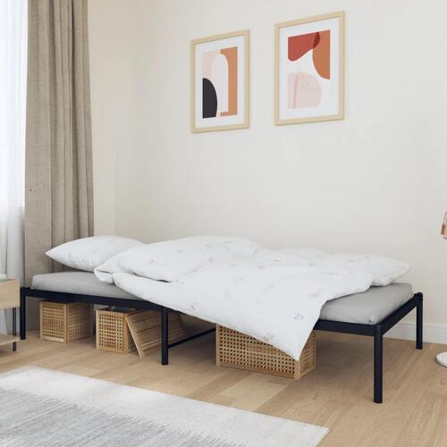 Sengeramme 90x200 cm metal sort