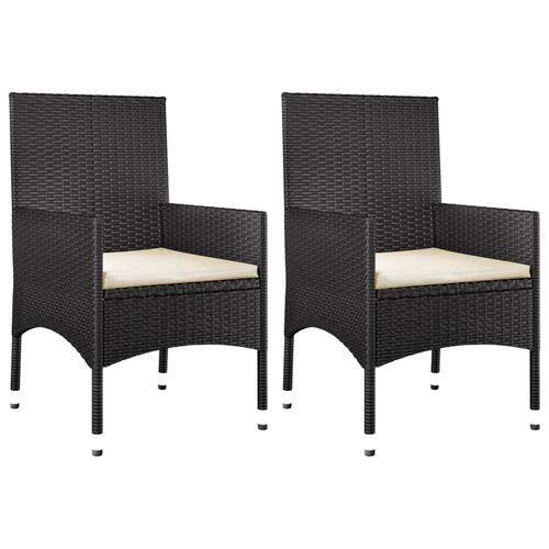 Loungesæt til haven 4 dele med hynder polyrattan sort