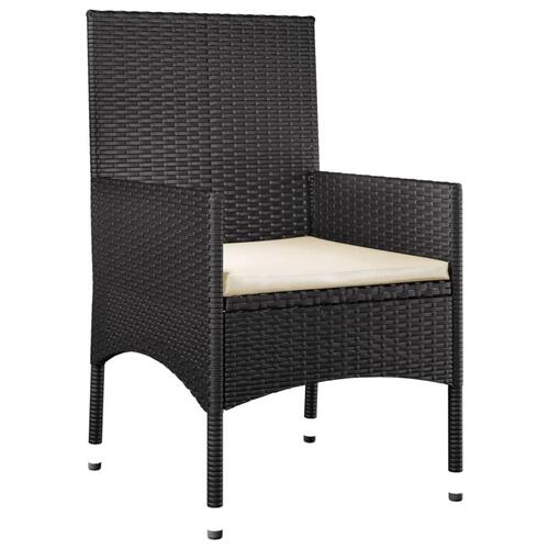 Loungesæt til haven 4 dele med hynder polyrattan sort