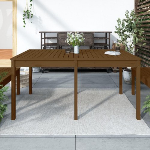 Havebord i massivt fyrretræ - 159,5 × 82,5 × 76 cm, gyldenbrun