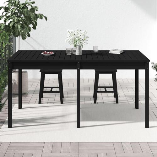 Havebord 159,5x82,5x76 cm massivt fyrretræ sort