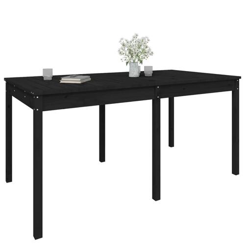 Havebord 159,5x82,5x76 cm massivt fyrretræ sort