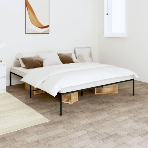 Sengeramme i metal 140 x 190 cm - sort, klassisk design