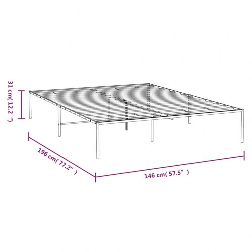 Sengeramme i metal 140 x 190 cm - sort, klassisk design