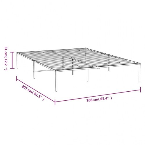 Sengeramme i metal 160 x 200 cm - sort, klassisk design