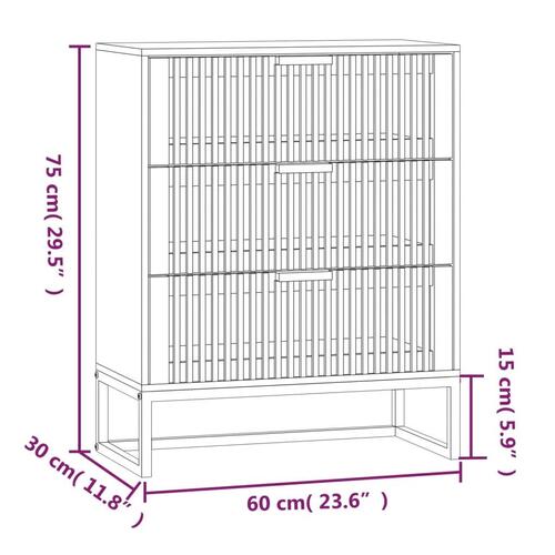 Skænk 60x30x75 cm konstrueret træ sort