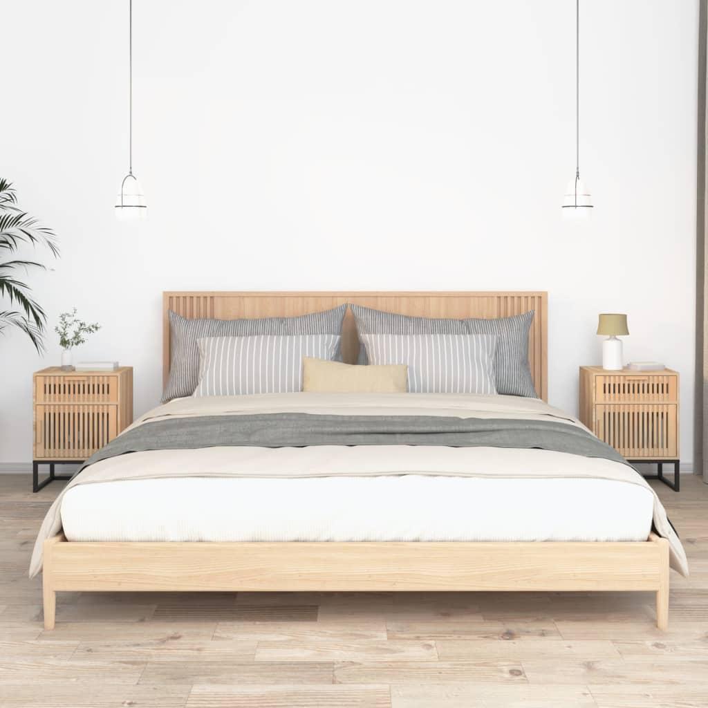 Sengeborde 2 stk. 40x30x55,5 cm konstrueret træ og jern billede