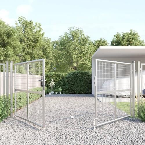 Gitterlåge til havehegn 300x175 cm galvaniseret stål sølvfarvet