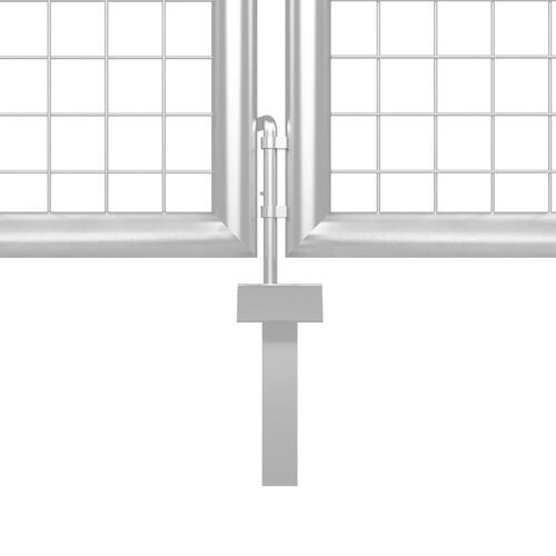 Gitterlåge til havehegn 300x175 cm galvaniseret stål sølvfarvet