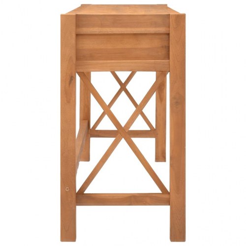 Skrivebord med skuffer 120x40x75 cm massivt teaktræ