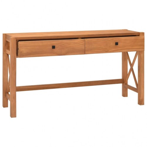 Skrivebord med skuffer 120x40x75 cm massivt teaktræ