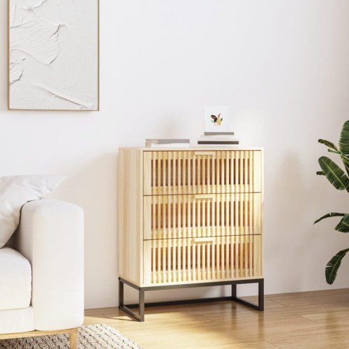 Skænk 60×30×75 cm i konstrueret træ med jernbase