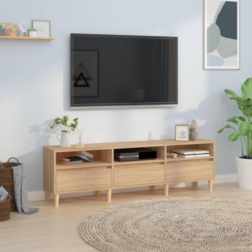 Tv-bord i sonoma-eg 150 × 30 × 44,5 cm - konstrueret træ