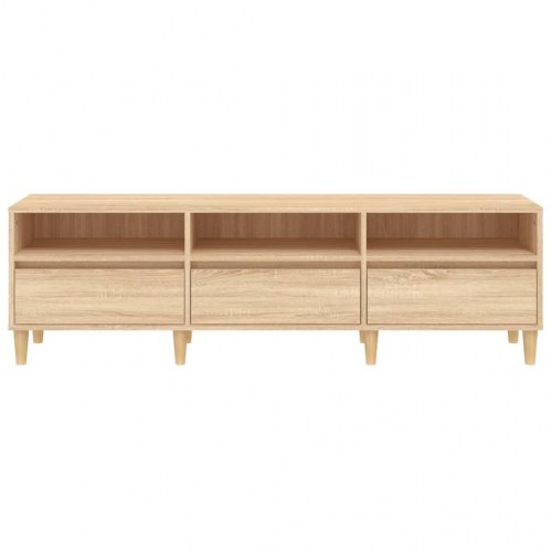 Tv-bord i sonoma-eg 150 × 30 × 44,5 cm - konstrueret træ