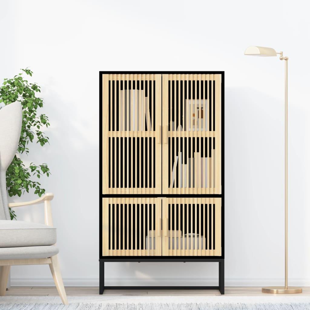 Højskab 70X35X125 Cm Konstrueret Træ - Sort