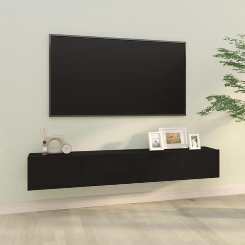 Væghængte tv-skabe 2 stk. 100x30x30 cm konstrueret træ sort