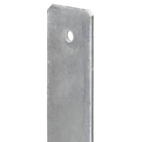 Hegnspløkker 6 stk. 12x6x60 cm galvaniseret stål sølvfarvet