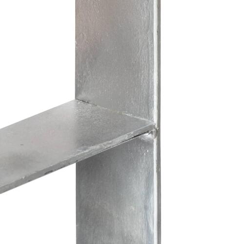 Hegnspløkker 6 stk. 12x6x60 cm galvaniseret stål sølvfarvet