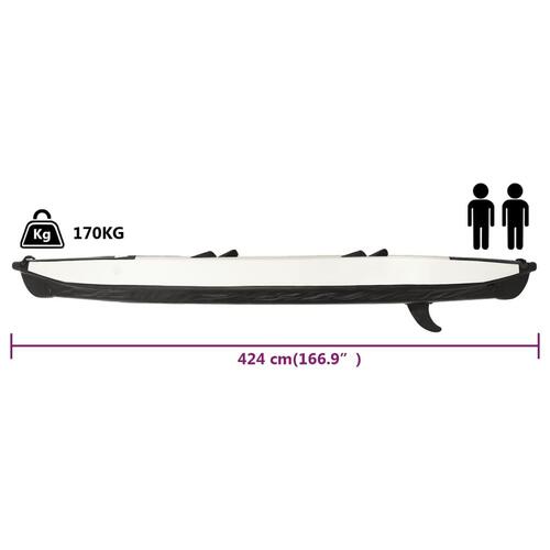 Oppustelig kajak 424x81x31 cm polyester sort