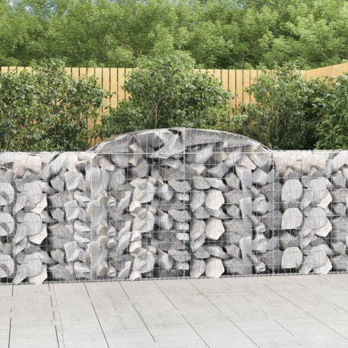 Buede gabionkurve - 11 stk. 300×50×100/120 cm i galvaniseret jern
